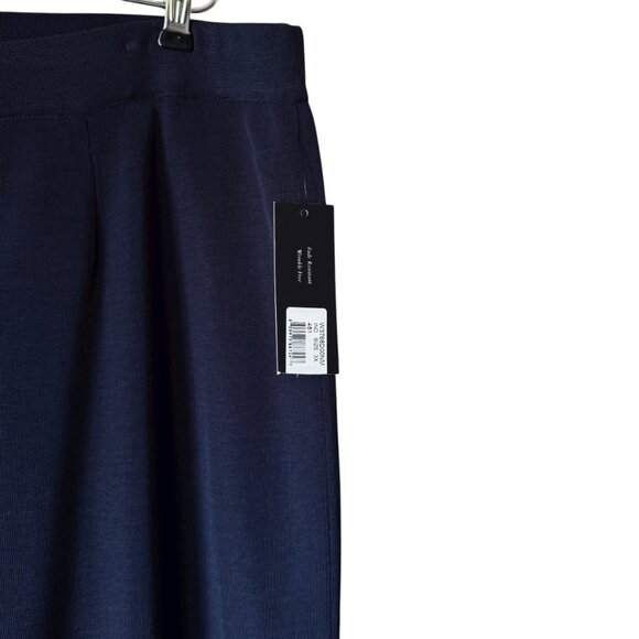 Misook Knit Pant 3X New Straight Leg Indigo Wrinkle Resistant Stretch Comfort - Picture 4 of 13
